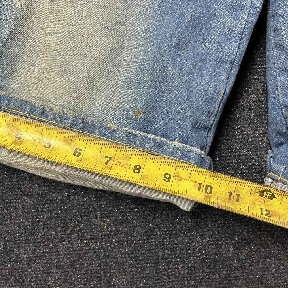 Gnome Jeans Shorts Jorts Mens 34 Blue Denim Distressed‎ Cuffed Carpenter Style